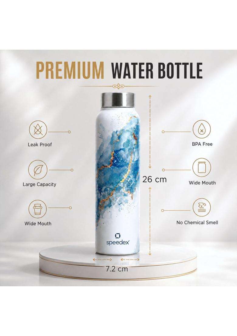 Speedex Stainless Steel Printed Water Bottle | 1 L | 1.1 Qt | Leak Proof - Indya