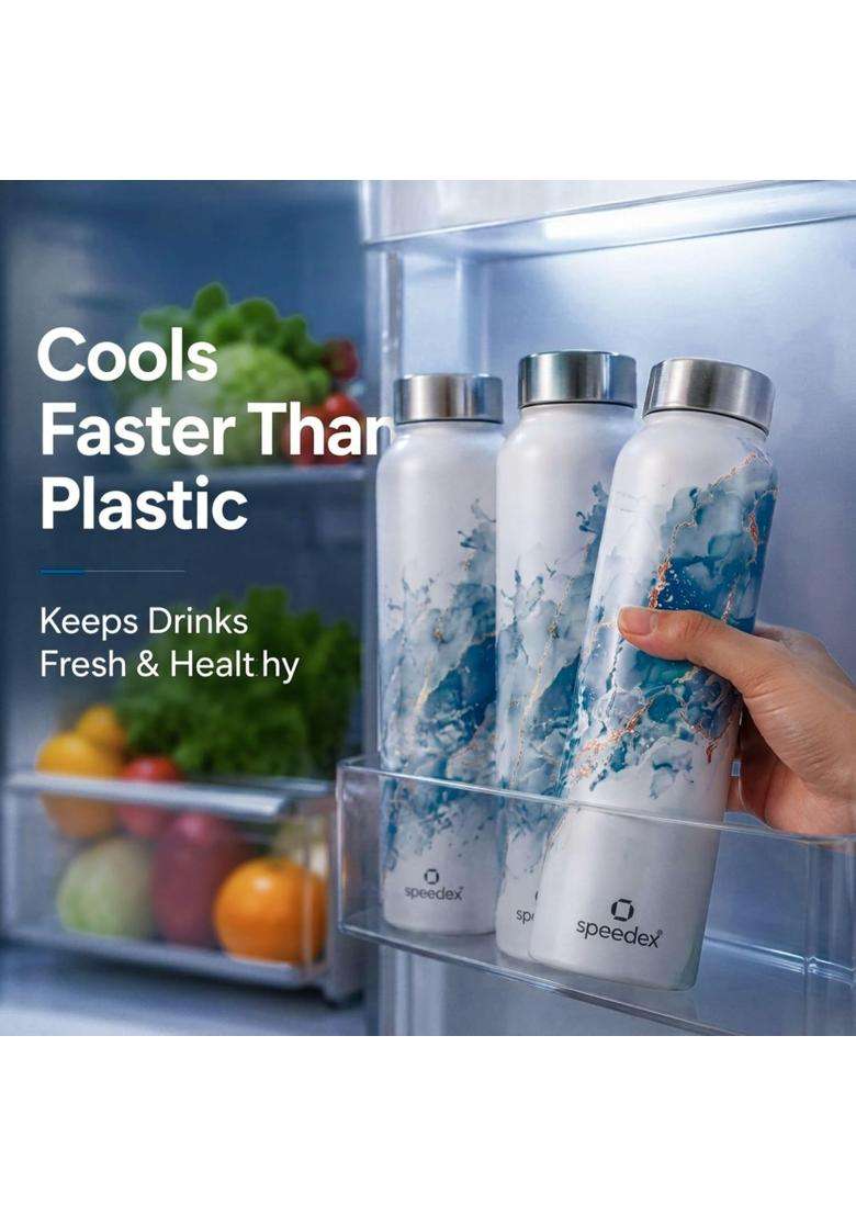 Speedex Stainless Steel Printed Water Bottle | 1 L | 1.1 Qt | Leak Proof - Indya