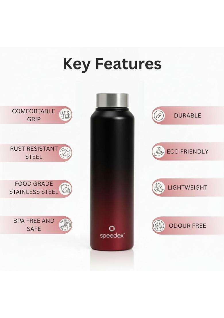 Speedex Stainless Steel Water Bottle | 1 L | 1.1 Qt | Leak Proof - Indya