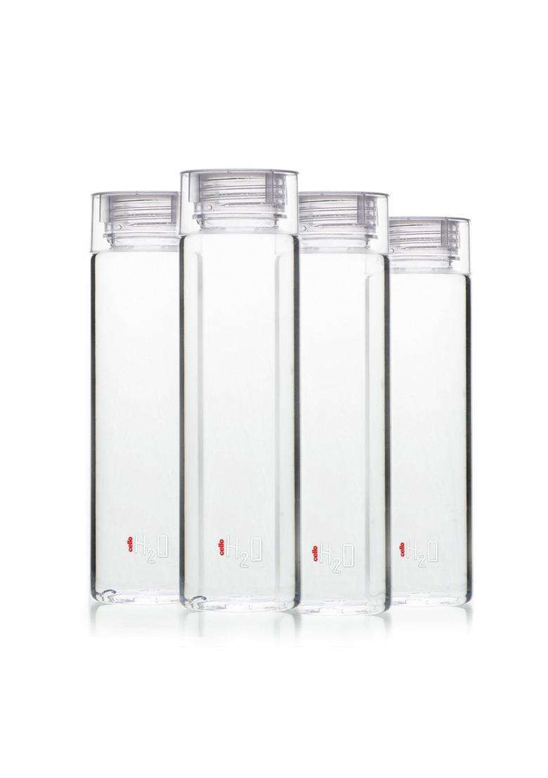 CELLO H2O Premium Edition Water Bottles Pcs for Daily Use Each | 1000 ml | 33.8 fl oz | 4-Piece Set | BPA Free | Leak Proof - Indya