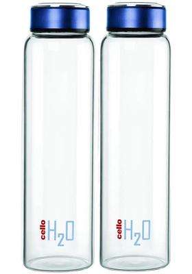 CELLO Glass Water Bottle | 1000 ml | 33.8 fl oz | Pack of 2