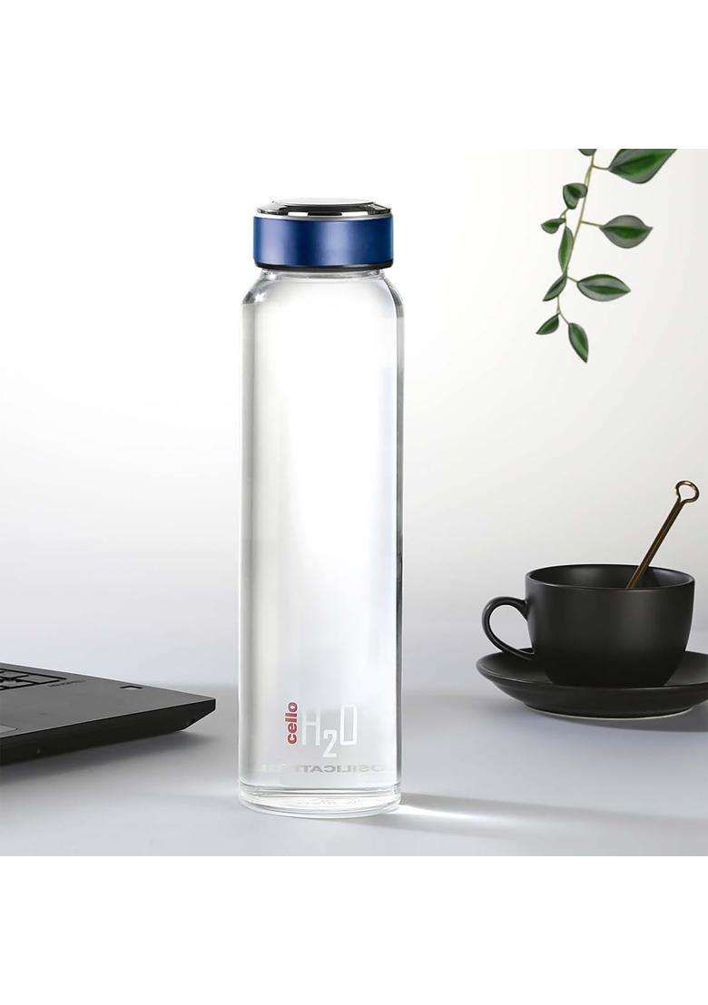 CELLO Glass Water Bottle | 1000 ml | 33.8 fl oz | Pack of 2 - Indya