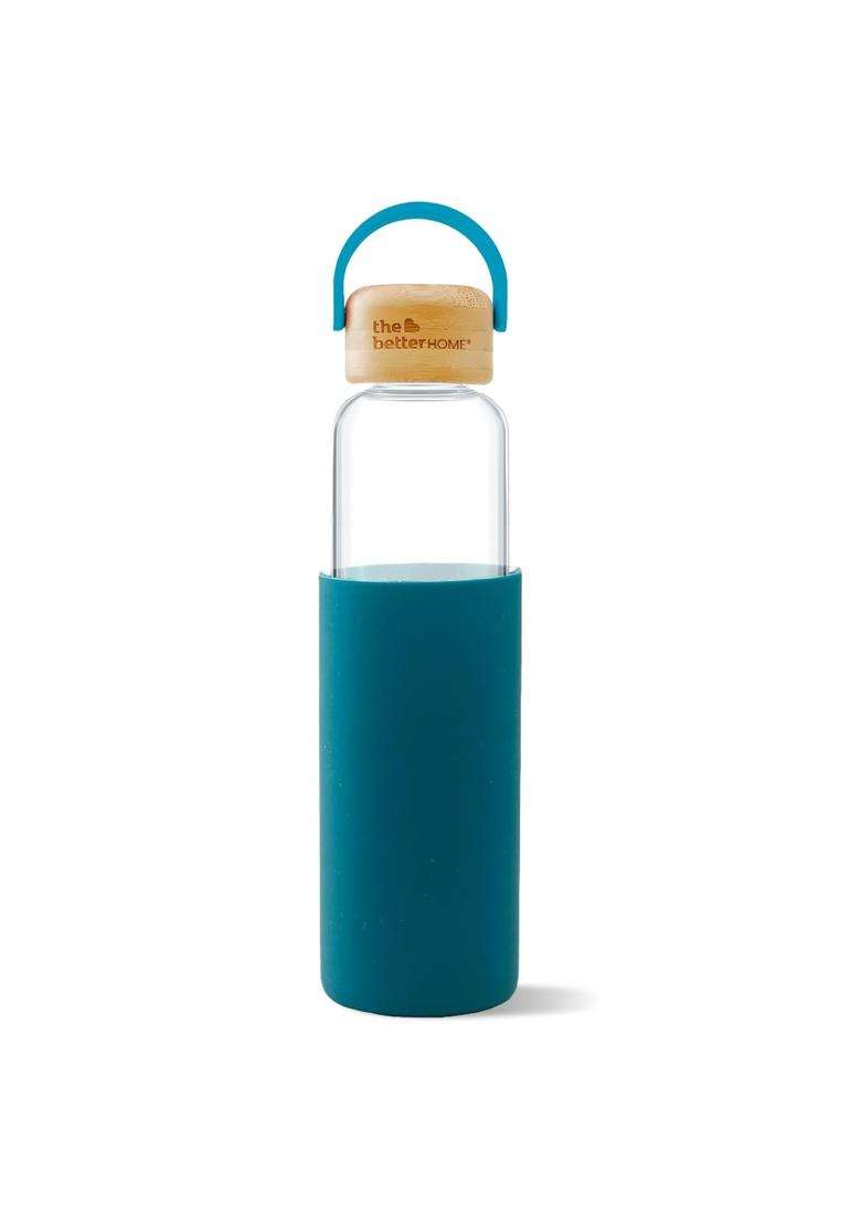 The Better Home Borosilicate Glass Water Bottle with Sleeve | 500 ml | 16.9 fl oz - Indya