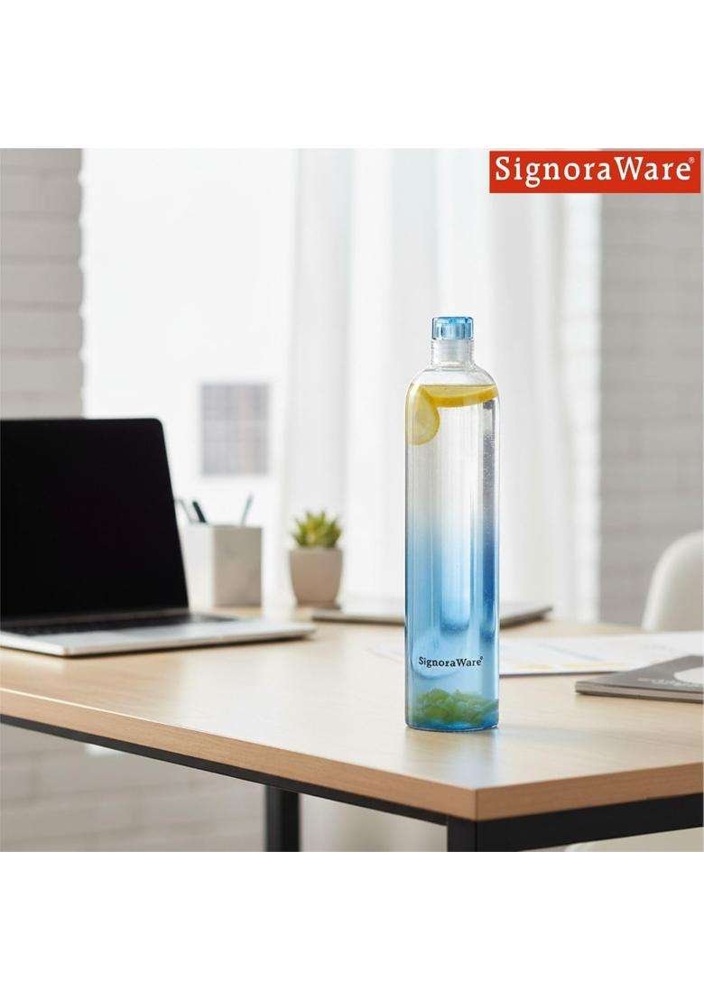 SIGNORA WARE SignoraWare Lavender Borosilicate Glass Bottle | 1 L | 1.1 Qt | Dishwasher Safe | Leak Proof - Indya