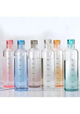 PrimeWorld Borosilicate Glass Water Bottle | 1000 ml | 33.8 fl oz | 6-Piece Set | Leak Proof