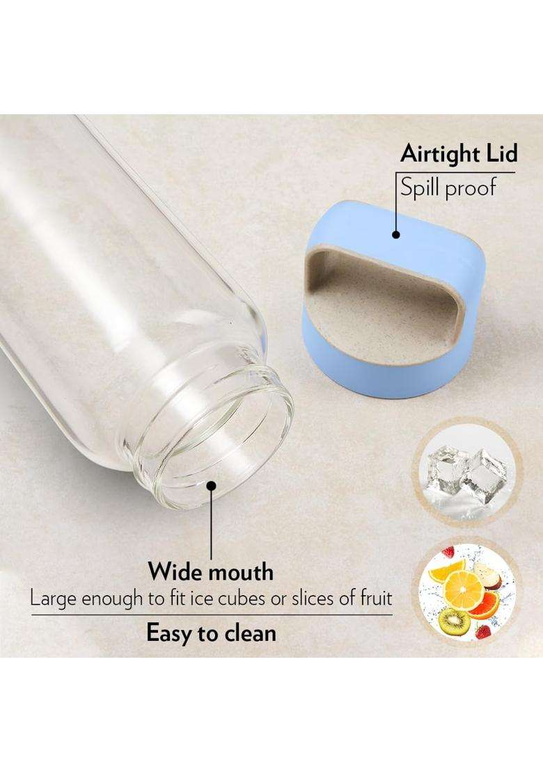 Borosil Crysto Borosilicate Glass Bottle | 1000 ml | 33.8 fl oz | Pack of 3 - Indya