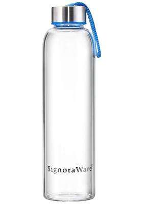 SIGNORA WARE Signoraware Aqua Star Borosilicate Glass Bottle | 550 ml | 18.6 fl oz | Leak Proof