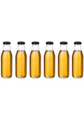 Solimo Amazon Brand Solimo Glass Bottle with Airtight Cap | 500 ml | 16.9 fl oz | 6-Piece Set