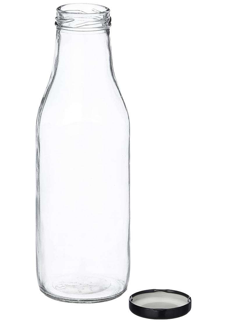Solimo Amazon Brand Solimo Glass Bottle with Airtight Cap | 500 ml | 16.9 fl oz | 6-Piece Set - Indya