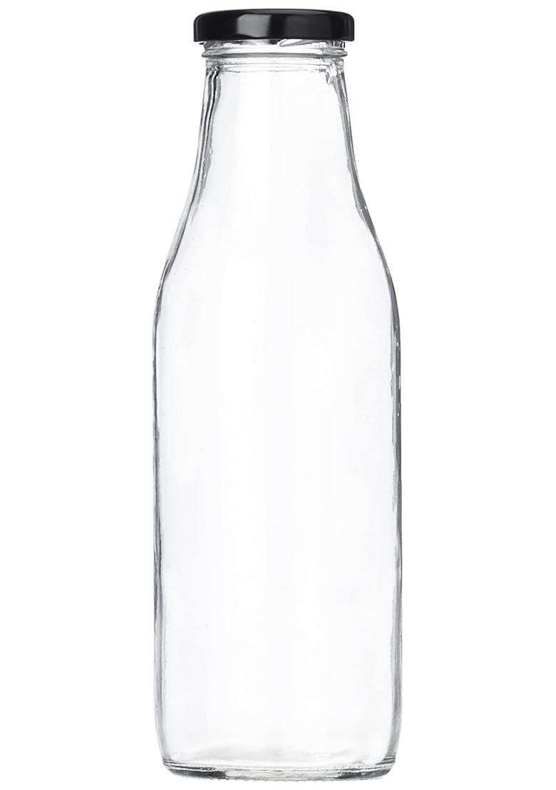 Solimo Amazon Brand Solimo Glass Bottle with Airtight Cap | 500 ml | 16.9 fl oz | 6-Piece Set - Indya