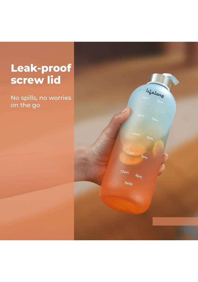 Lifelong Glass Water Bottle | 1000 ml | 33.8 fl oz | BPA Free - Indya