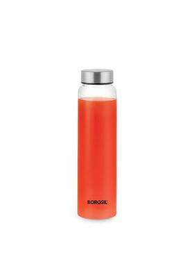 Borosil Crysto Stainless Steel Lid Wide Mouth Borosilicate Glass Water Bottle | 1 L | 1.1 Qt