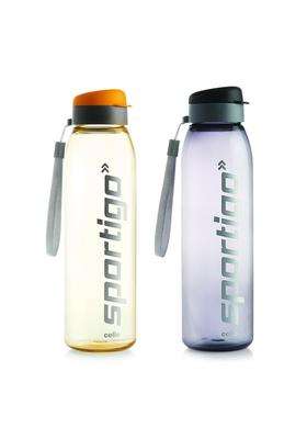 CELLO Plastic Bottle with Flip Top Lid | 1 L | 1.1 Qt | 2-Piece Set | Leak Proof