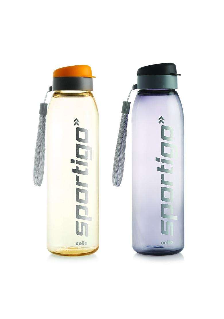 CELLO Plastic Bottle with Flip Top Lid | 1 L | 1.1 Qt | 2-Piece Set | Leak Proof - Indya