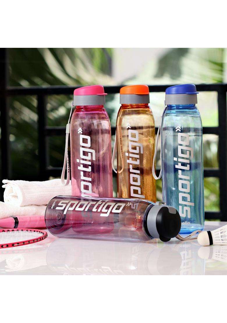 CELLO Plastic Bottle with Flip Top Lid | 1 L | 1.1 Qt | 2-Piece Set | Leak Proof - Indya