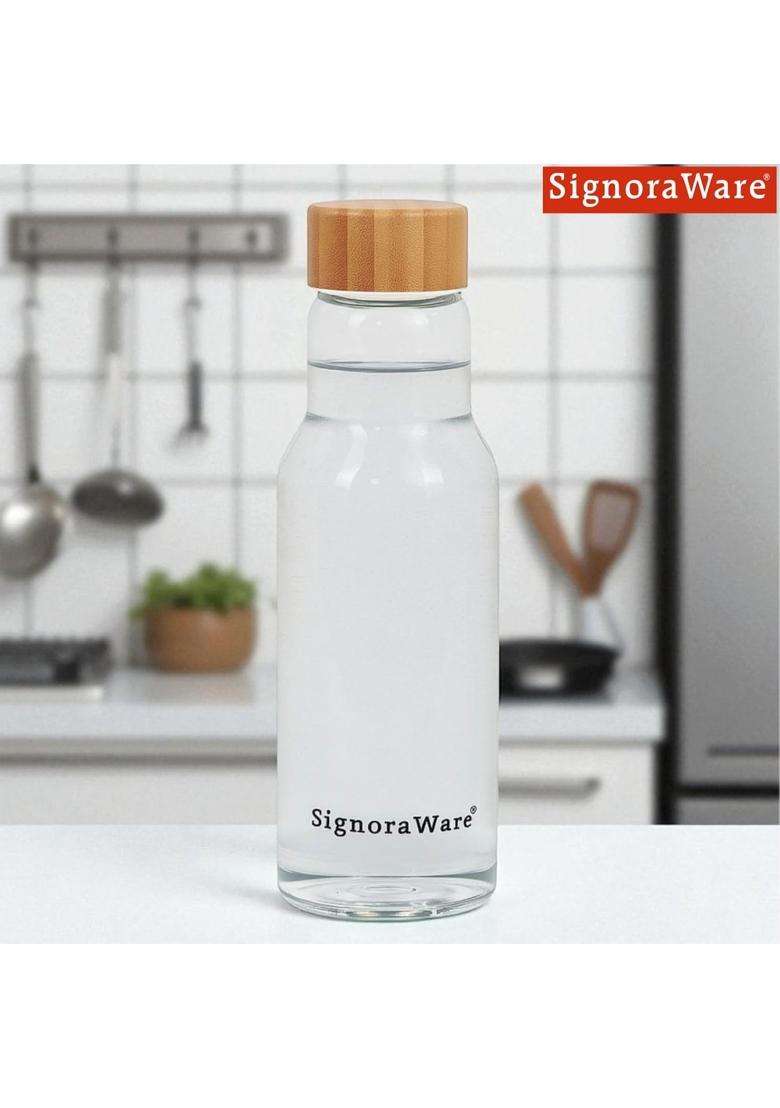 SIGNORA WARE Signoraware Wildflower Borosilicate Glass Bottle | 1 L | 1.1 Qt | Leak Proof - Indya