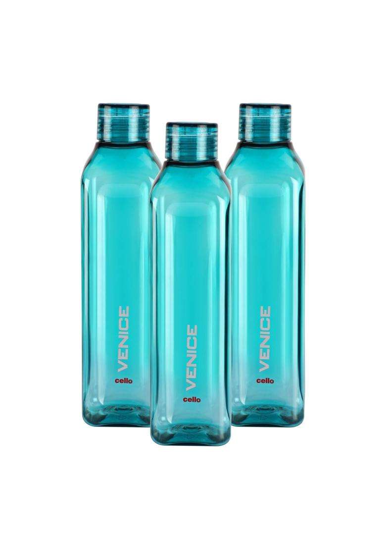CELLO Venice Plastic Water Bottle | 1 L | 1.1 Qt | 3-Piece Set - Indya