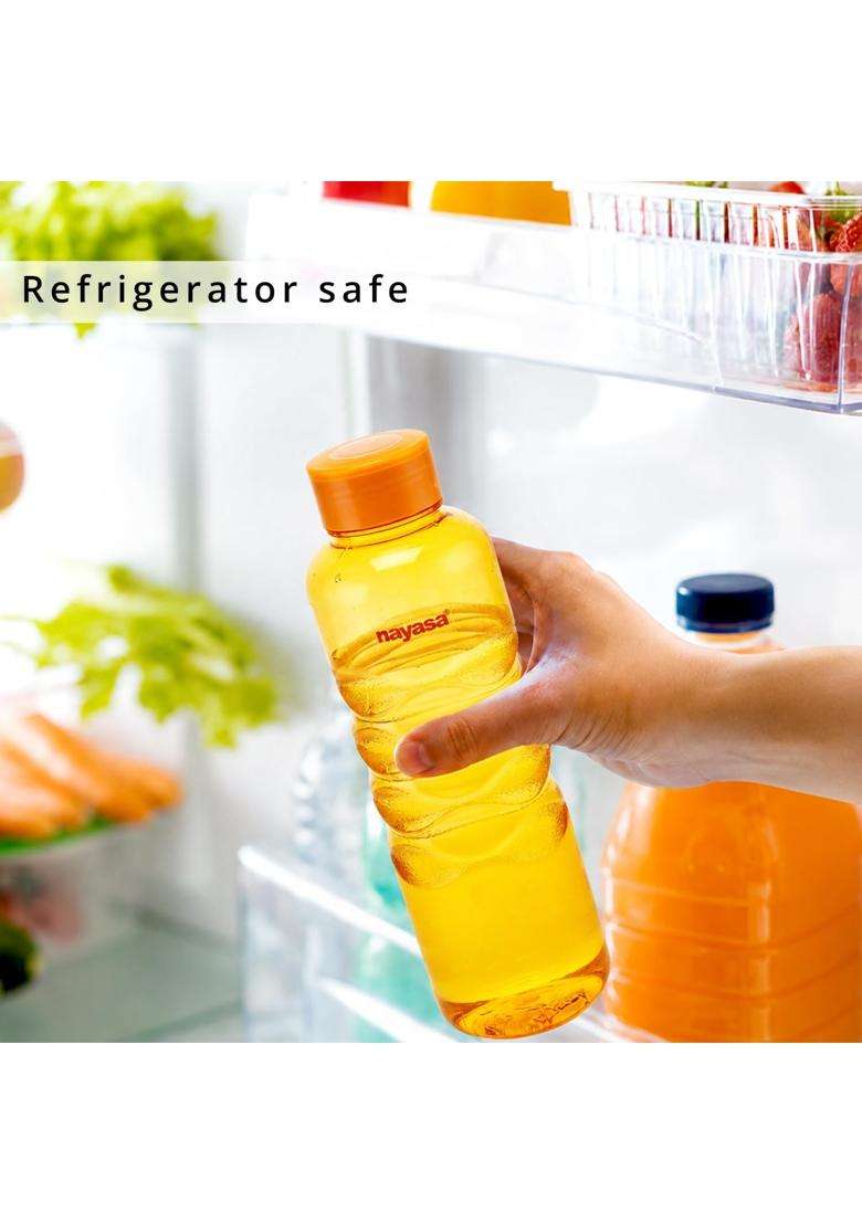 Nayasa Revello Pet Plastic Fridge Water Bottles | 1000 ml | 33.8 fl oz | 6-Piece Set | BPA Free | Leak Proof - Indya
