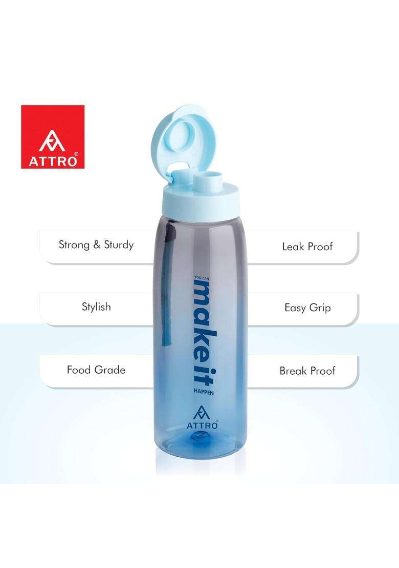 ATTRO Sip Star Plastic Water Bottle | 1000 ml | 33.8 fl oz | 2-Piece Set | BPA Free | Leak Proof - Indya