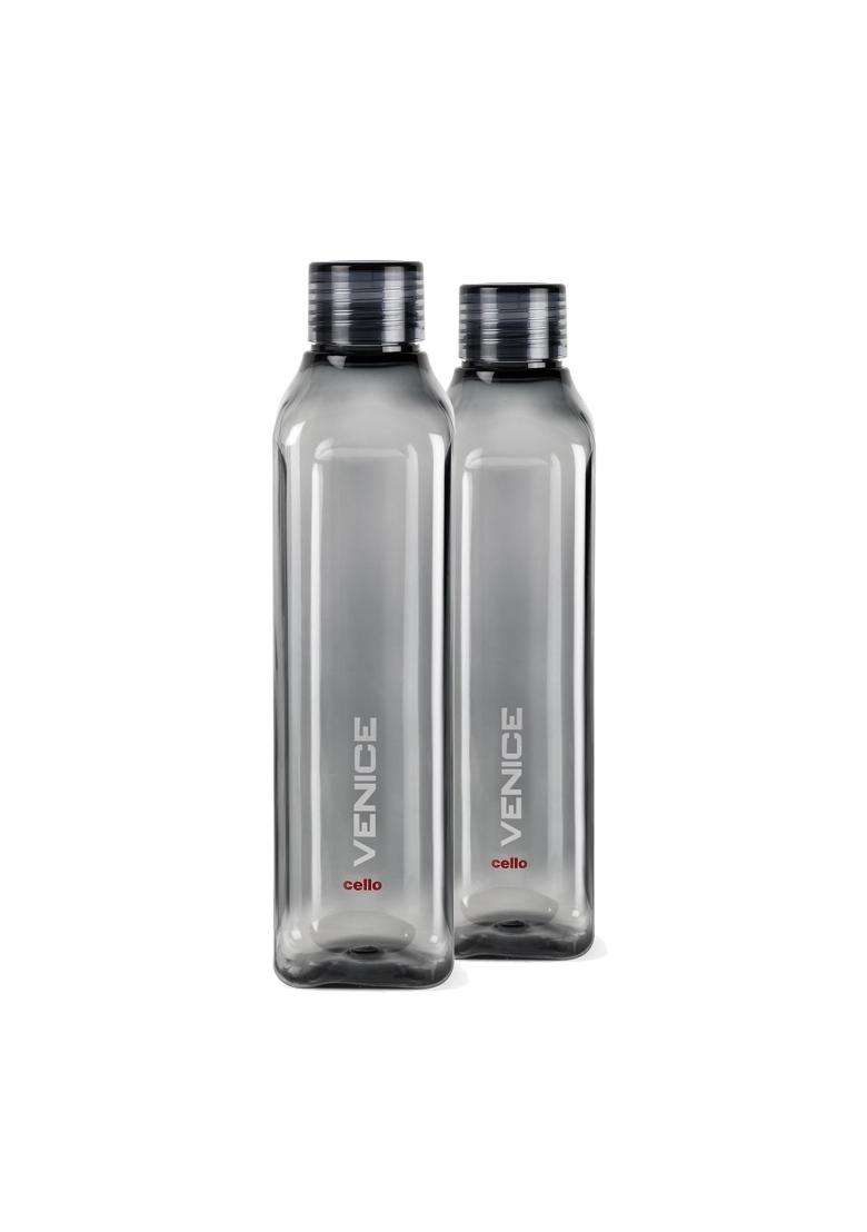 CELLO Venice Plastic Water Bottle | 1 L | 1.1 Qt | 2-Piece Set - Indya