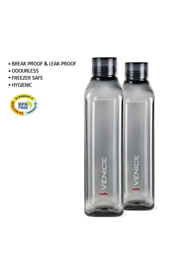 CELLO Venice Plastic Water Bottle | 1 L | 1.1 Qt | 2-Piece Set - Indya