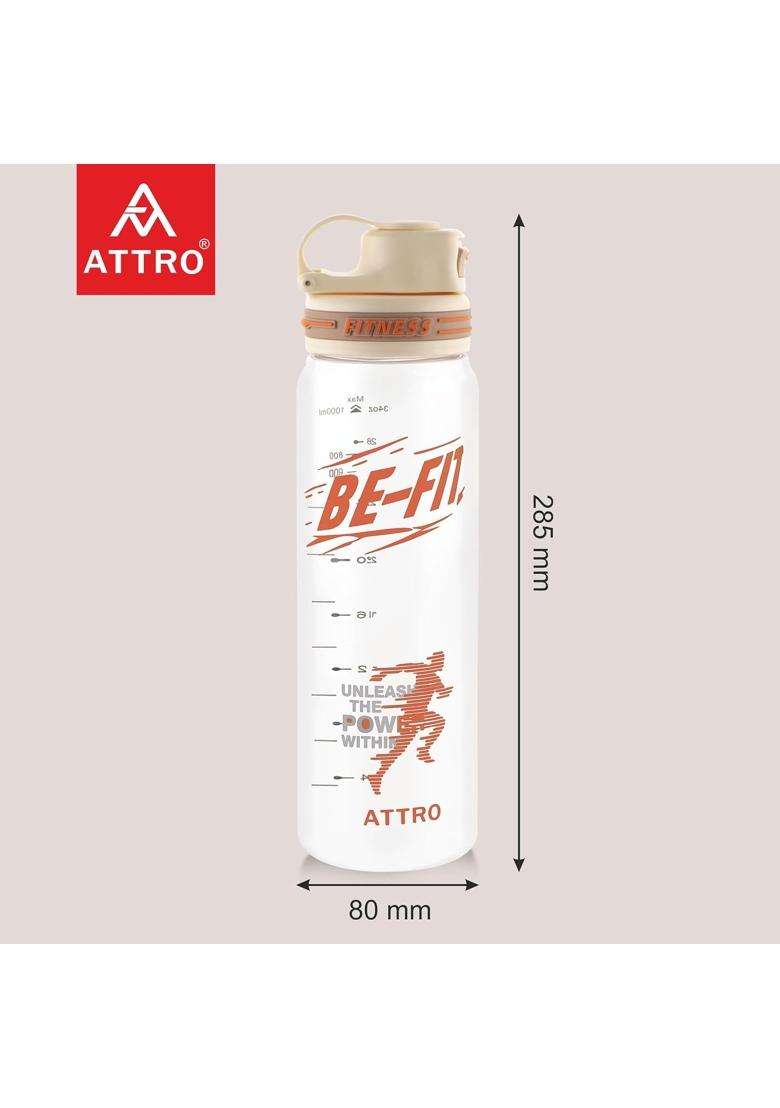 ATTRO BeFit Sports Water Bottle | 1000 ml | 33.8 fl oz | BPA Free | Leak Proof - Indya