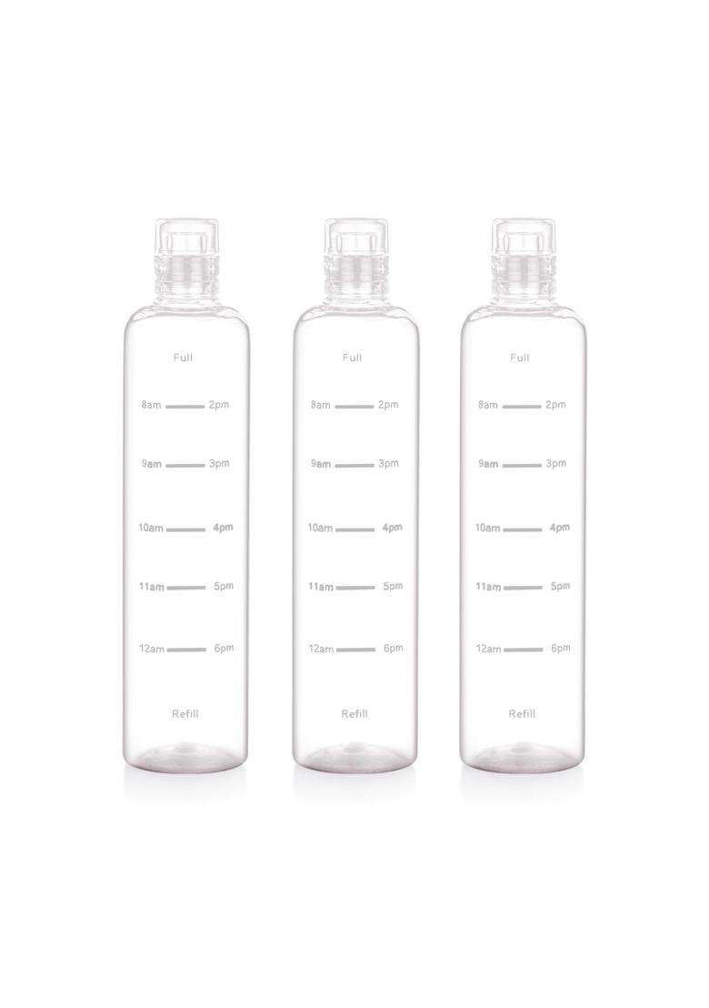 ATTRO Crystal Plastic Water Bottle BPA Free Leakproof | 1000 ml | 33.8 fl oz | 3-Piece Set - Indya