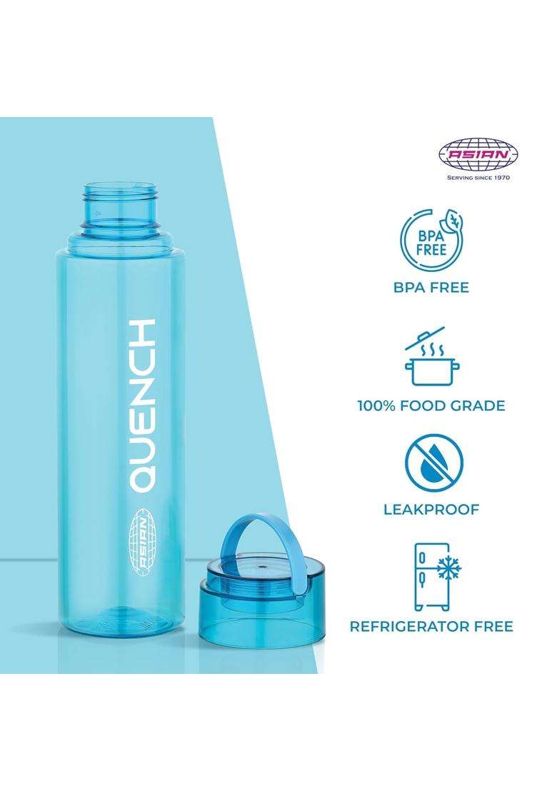 ASIAN Plastowares Quench Water Bottle | 1 L | 1.1 Qt | BPA Free | Leak Proof - Indya