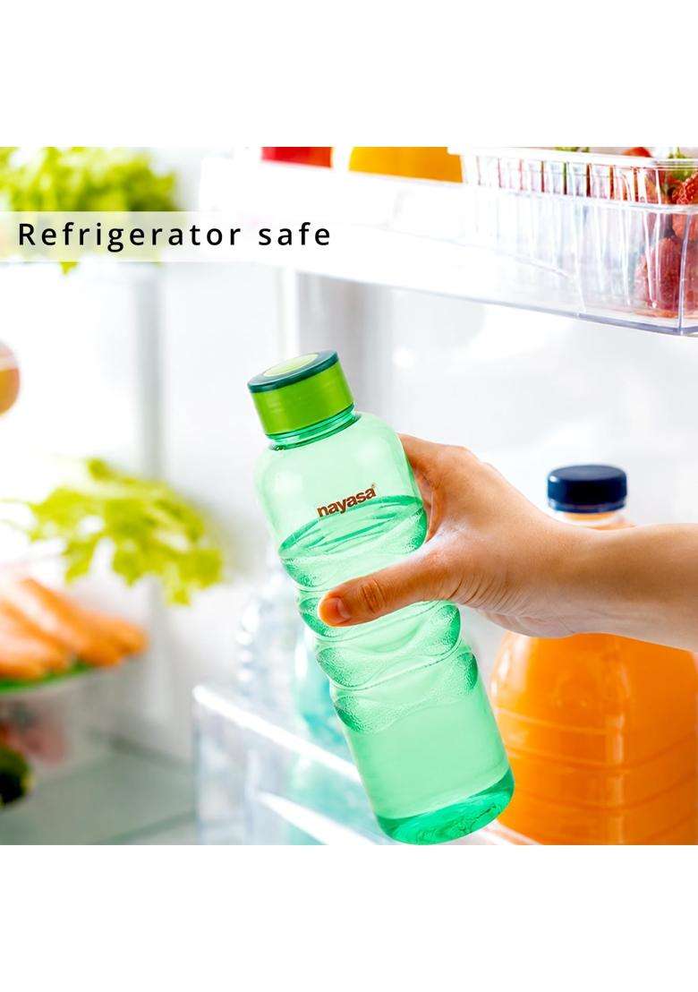Nayasa Revello Pet Plastic Fridge Water Bottles | 1000 ml | 33.8 fl oz | 6-Piece Set | BPA Free | Leak Proof - Indya