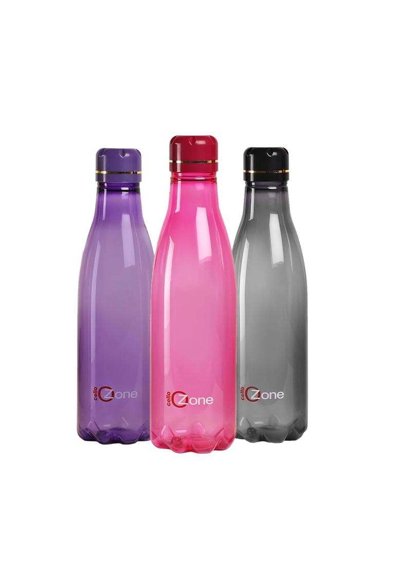 CELLO Ozone Plastic Water Bottles | 1000 ml | 33.8 fl oz | 3-Piece Set | BPA Free | Leak Proof | Food Safe - Indya