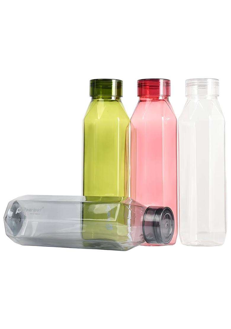 PEARLPET Diamond BPA-free Plastic Water Bottle Pcs | 1000 ml | 33.8 fl oz | 4-Piece Set - Indya