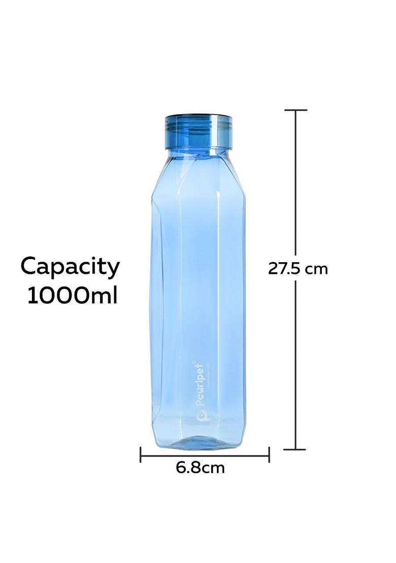 PEARLPET Diamond BPA-free Plastic Water Bottle Pcs | 1000 ml | 33.8 fl oz | 4-Piece Set - Indya