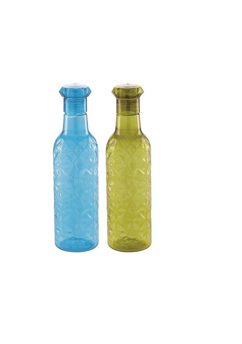 ATTRO Iceberg Plastic Unbreakable Fridge Water Bottle for Office | 1000 ml | 33.8 fl oz | 2-Piece Set - Indya