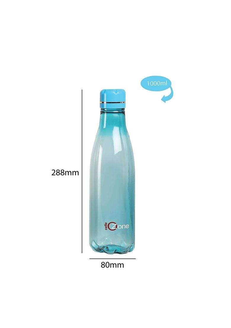 CELLO Ozone Plastic Fridge Water Bottle | 1000 ml | 33.8 fl oz | 3-Piece Set | BPA Free | Leak Proof - Indya
