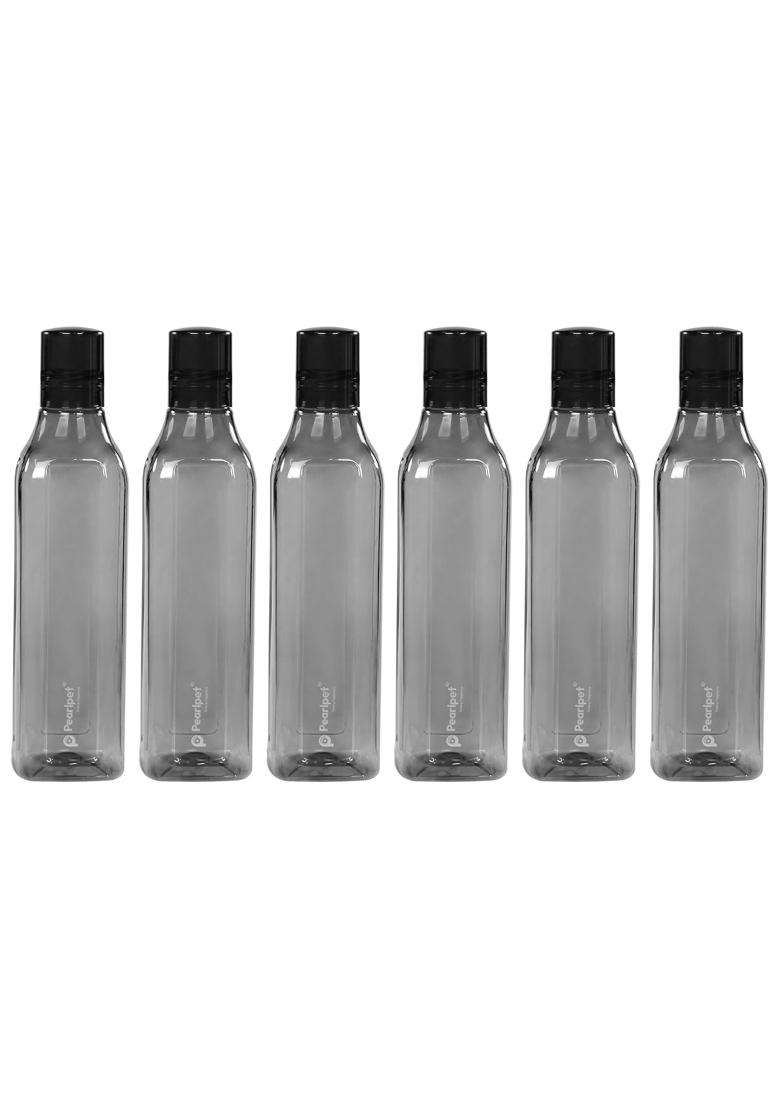 PEARLPET Cubic BPA-free Plastic Water Bottle Pcs | 1000 ml | 33.8 fl oz | 6-Piece Set - Indya