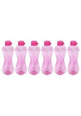 PEARLPET Twist BPA-Free Plastic Water Bottle Set | 1000 ml | 33.8 fl oz | Pack of 6 | Leak Proof