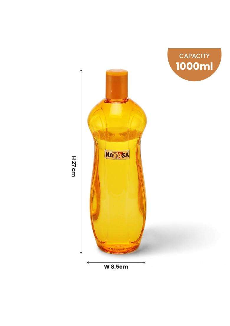 Nayasa Loopy Pet Plastic Fridge Water Bottles | 1000 ml | 33.8 fl oz | 6-Piece Set | BPA Free | Leak Proof - Indya