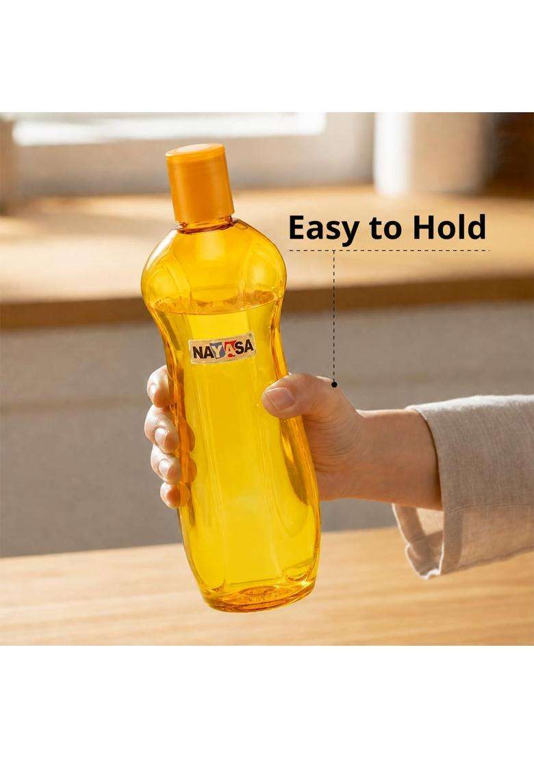 Nayasa Loopy Pet Plastic Fridge Water Bottles | 1000 ml | 33.8 fl oz | 6-Piece Set | BPA Free | Leak Proof - Indya