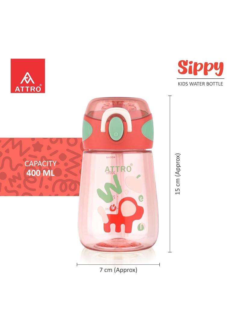 ATTRO Sippy Kids Water Bottle | 400 ml | 13.5 fl oz | BPA Free | Leak Proof - Indya
