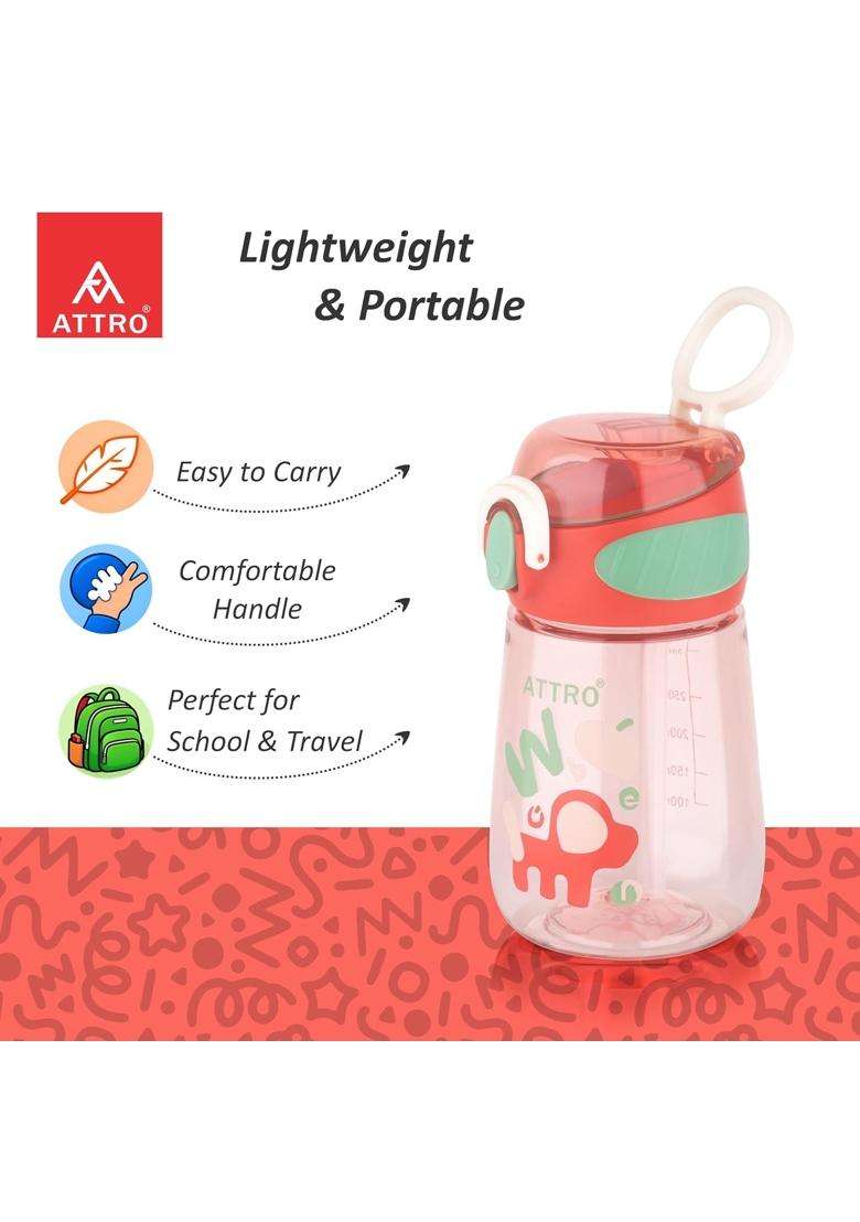ATTRO Sippy Kids Water Bottle | 400 ml | 13.5 fl oz | BPA Free | Leak Proof - Indya