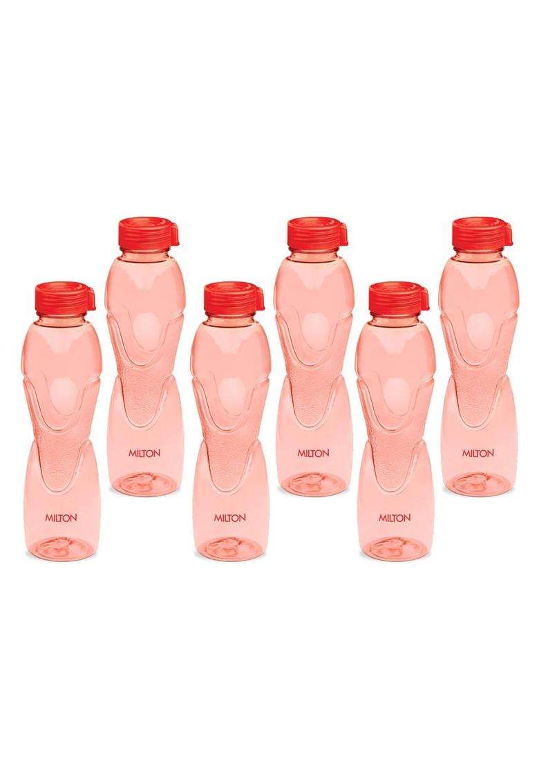 MILTON Mayo PET Water Bottle | 1 L | 1.1 Qt | 6-Piece Set | BPA Free | Leak Proof | Food Safe - Indya