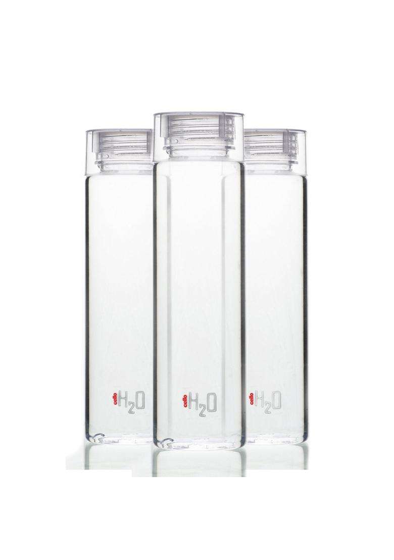 CELLO H2O Round Water Bottle | 1000 ml | 33.8 fl oz | 3-Piece Set | BPA Free | Leak Proof - Indya