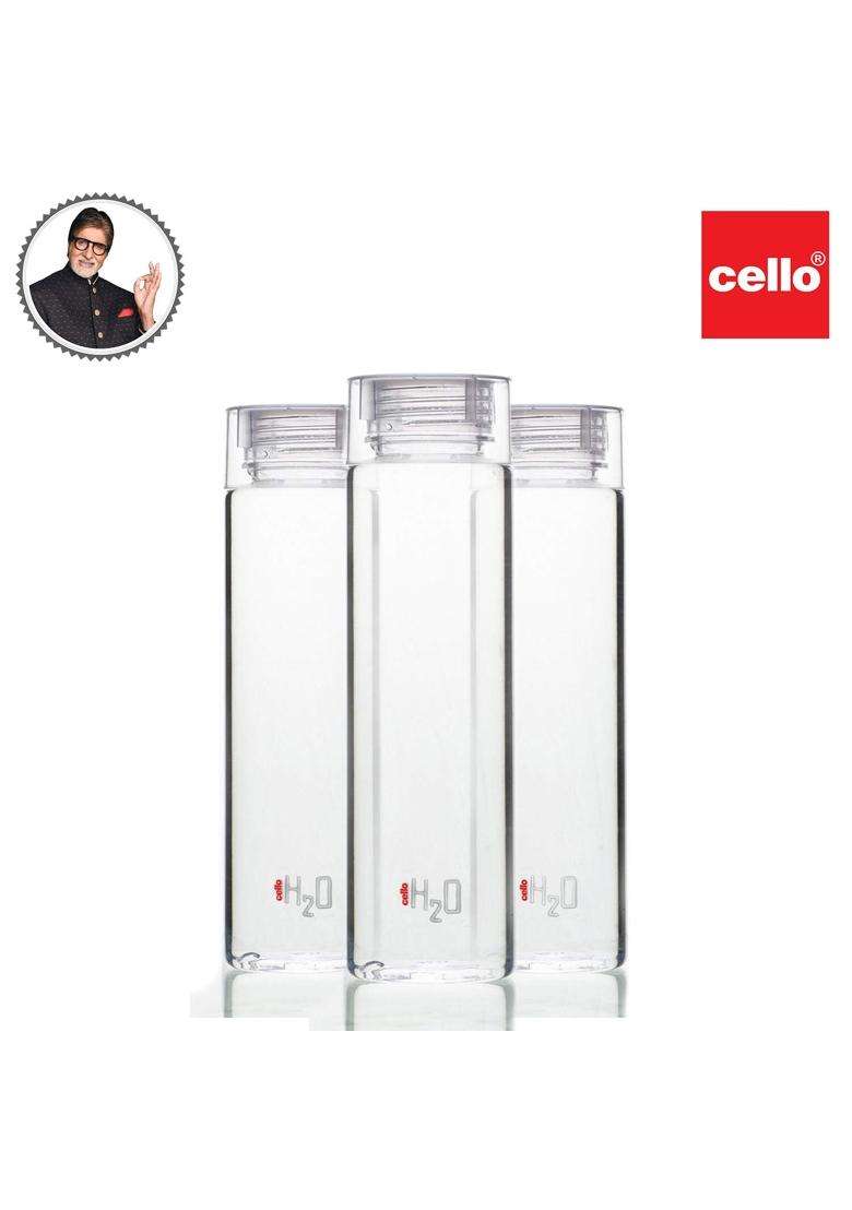 CELLO H2O Round Water Bottle | 1000 ml | 33.8 fl oz | 3-Piece Set | BPA Free | Leak Proof - Indya