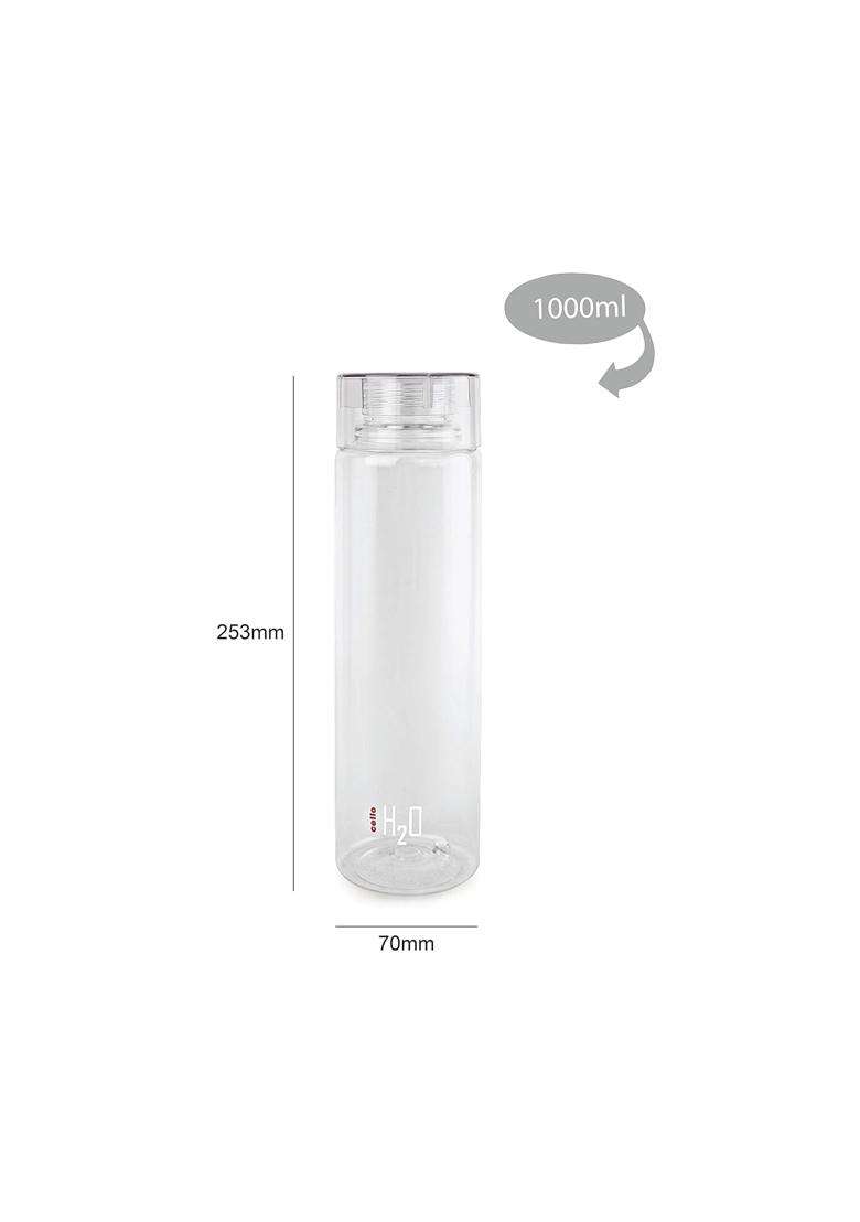 CELLO H2O Round Water Bottle | 1000 ml | 33.8 fl oz | 3-Piece Set | BPA Free | Leak Proof - Indya