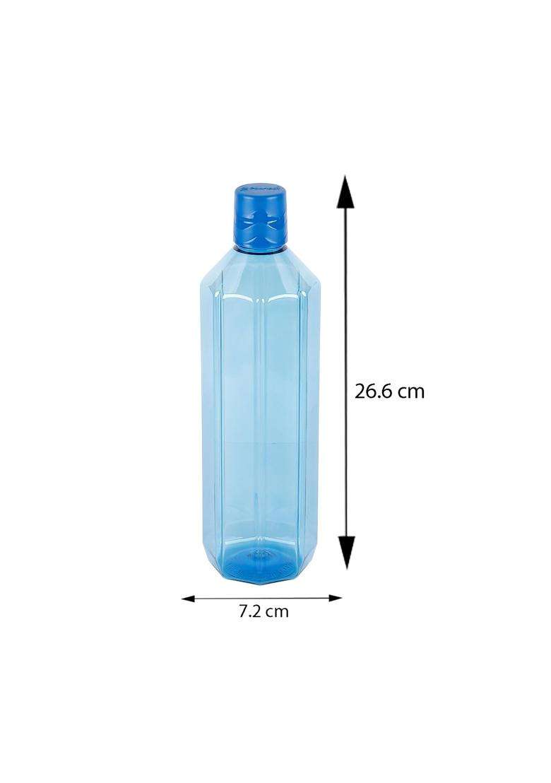 PEARLPET Gemini BPA-Free Plastic Water Bottle Set | 1000 ml | 33.8 fl oz | Pack of 6 | Leak Proof - Indya