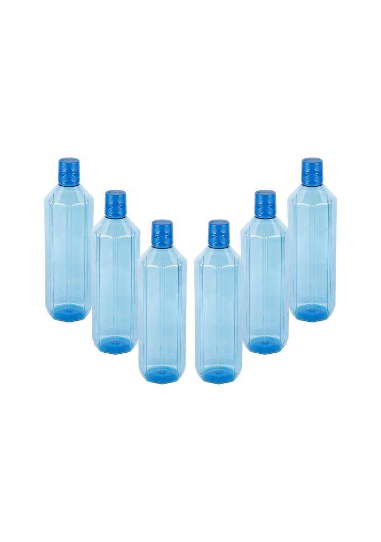PEARLPET Gemini BPA-Free Plastic Water Bottle Set | 1000 ml | 33.8 fl oz | Pack of 6 | Leak Proof - Indya