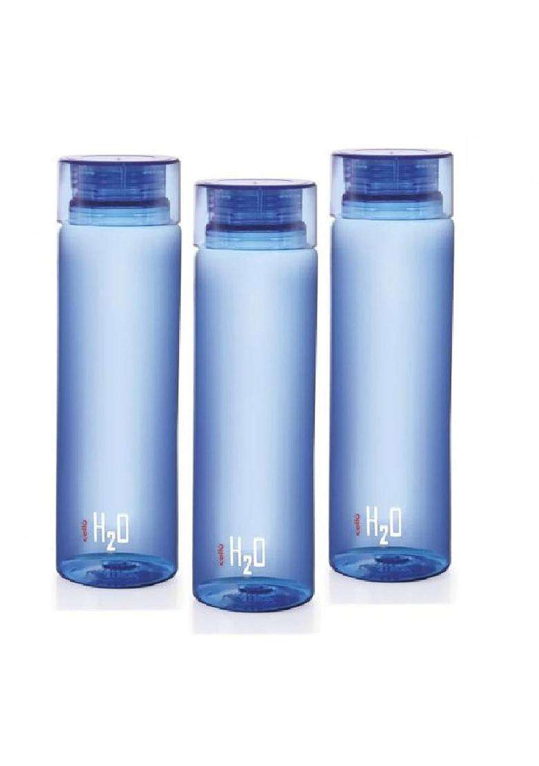 CELLO H2O Water Bottles | 1000 ml | 33.8 fl oz | 3-Piece Set | Leak Proof | Food Safe - Indya