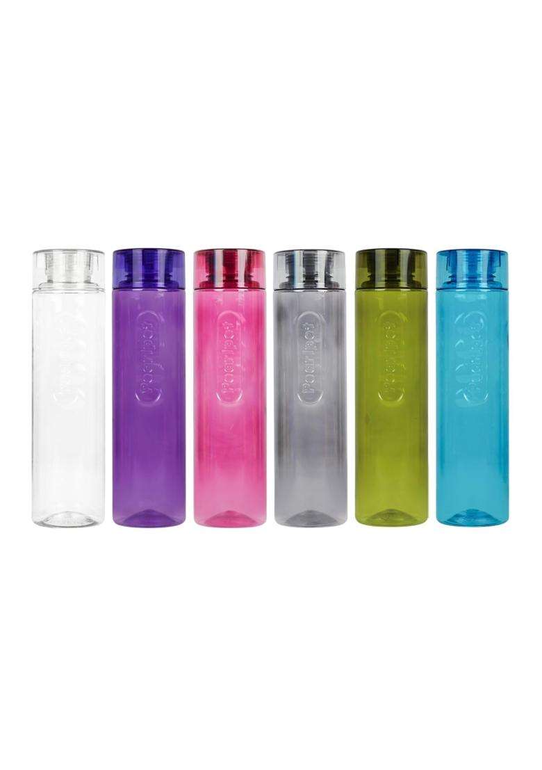 PEARLPET Amaya Water Bottle for Home | 1000 ml | 33.8 fl oz | 6-Piece Set | BPA Free | Leak Proof | Food Safe - Indya