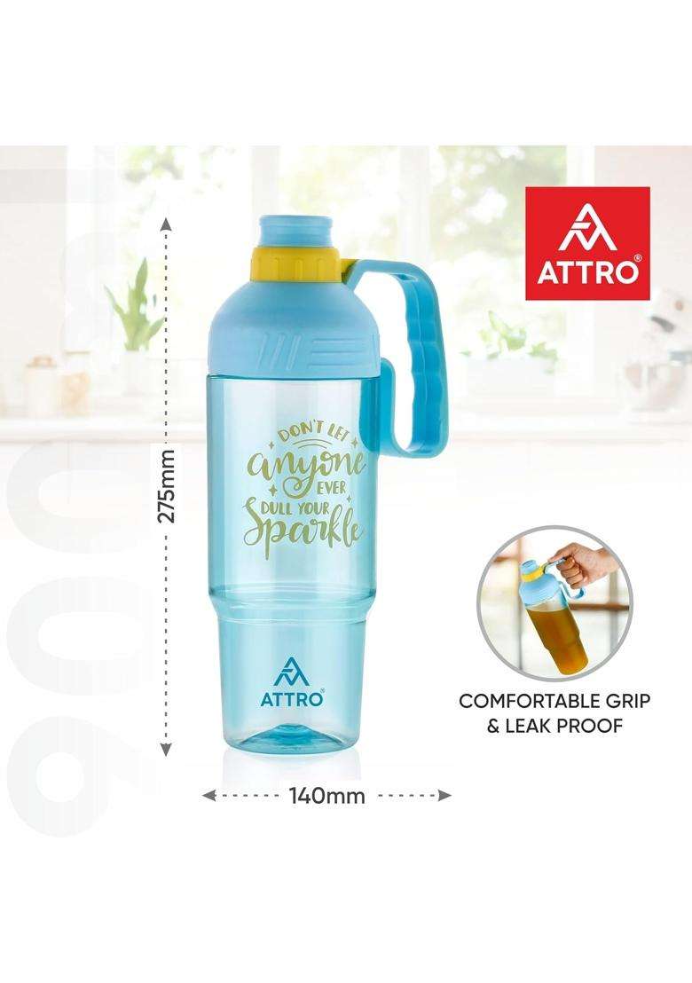 ATTRO My Cup Tumbler Plastic Water Bottle with Handle | 1000 ml | 33.8 fl oz | BPA Free | Leak Proof - Indya