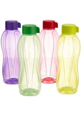 Tupperware Aquasafe Unbreakable Plastic Water Bottle | 1 L | 1.1 Qt | 4-Piece Set